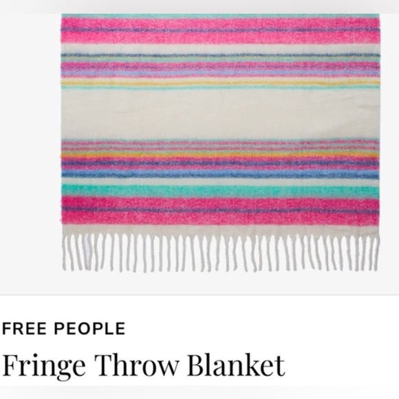 Free people SKYE a stripe blanket 60”x51” without fringe sealed in bag - Picture 5 of 6